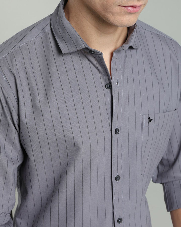 Grey Vertical Stripes -Full-Stain Proof