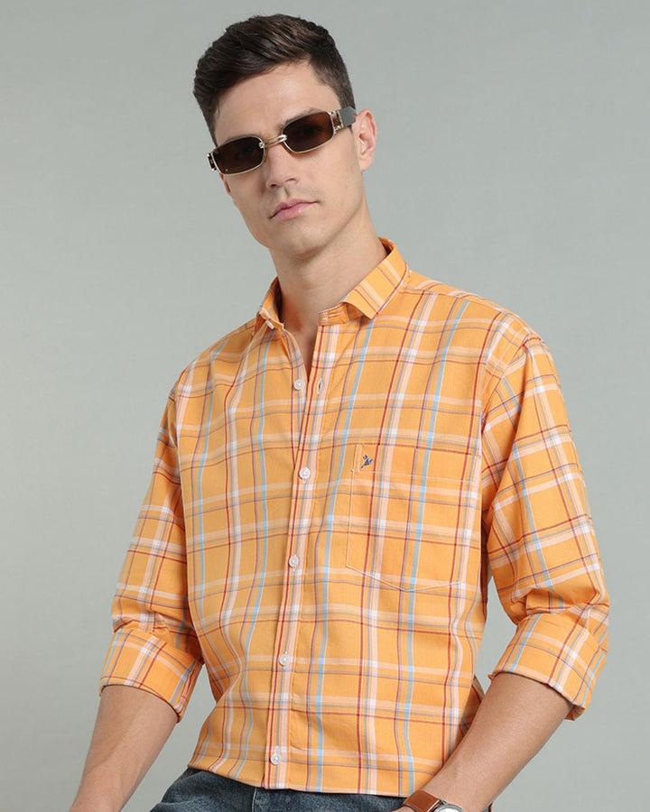 Bright Orange Multi Colour Checks -Full-Stain Proof