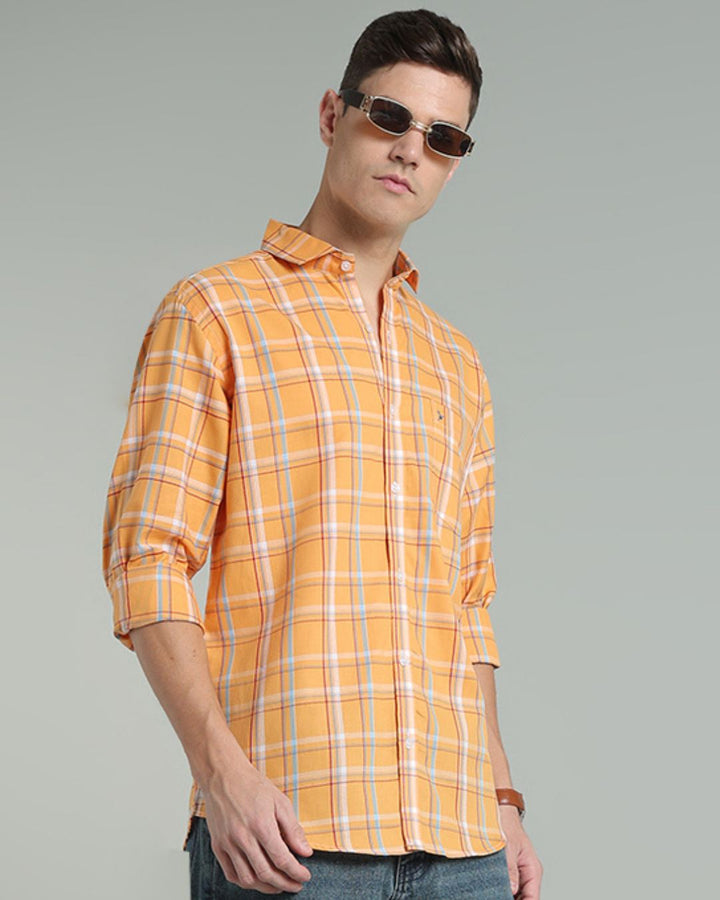 Bright Orange Multi Colour Checks -Full-Stain Proof
