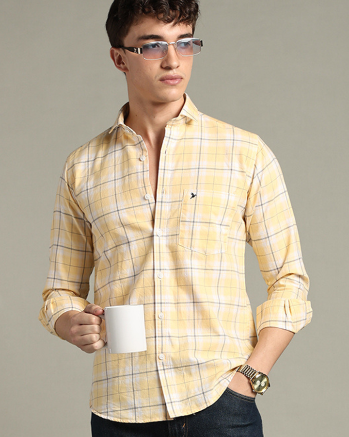 Bright Yellow Checks -Full-Stain Proof