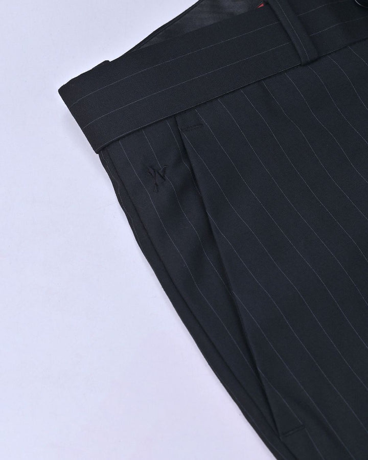 Black Vertical Stripes - Wrinkle free Formal Pant
