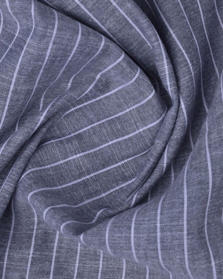 Grey Pinstripes -Full-Bamboo Linen