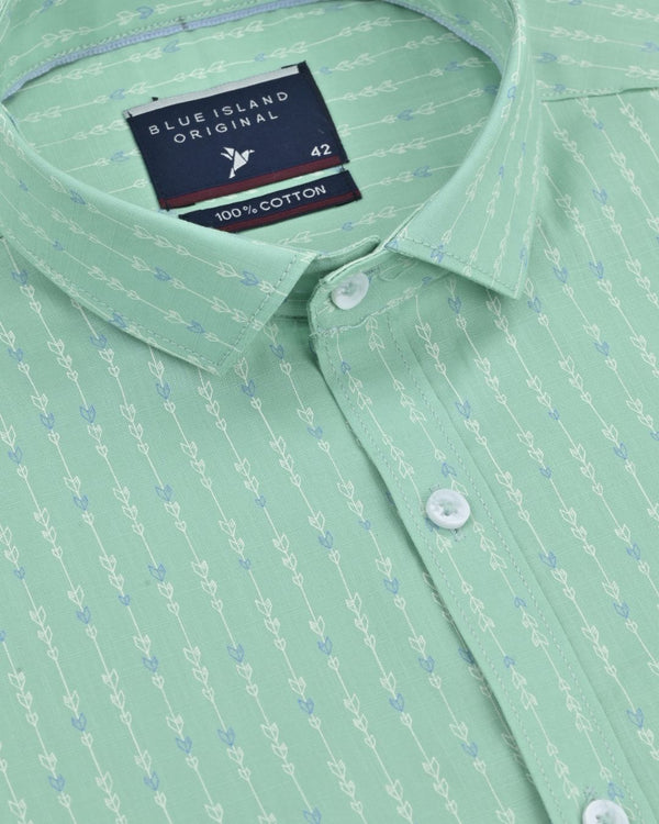 Pistah Green Print -Full-Stain Proof