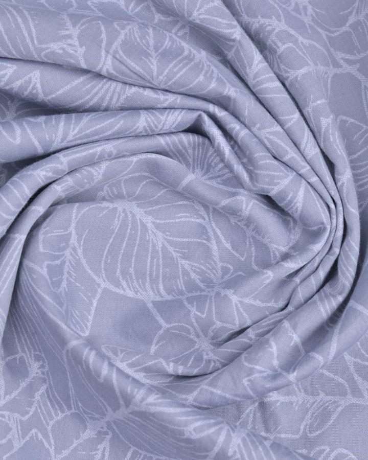 Grey Leafy Print-Full-Stain Proof