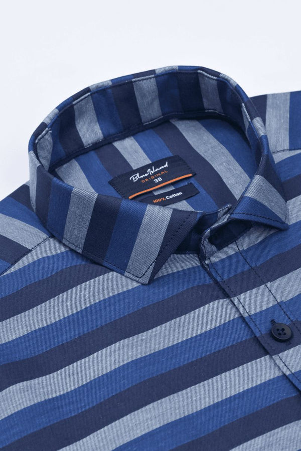 Navy & Grey Horizontal Stripes - Full-Stain Proof