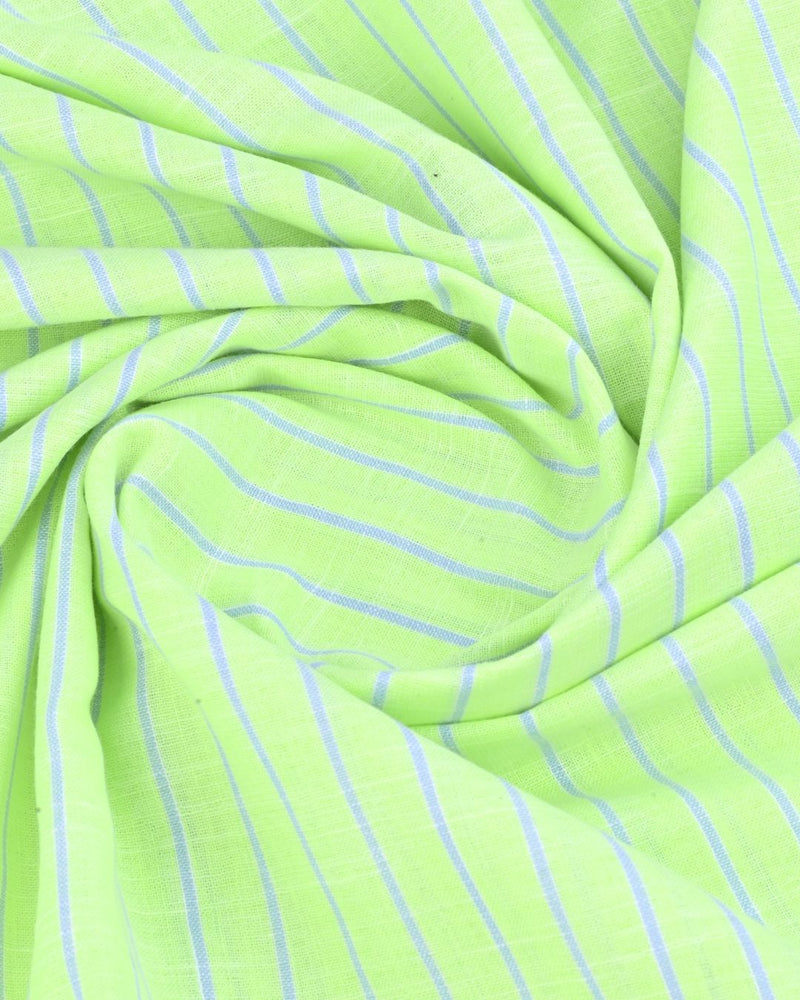 Radium Green Stripes -Full-Bamboo Linen