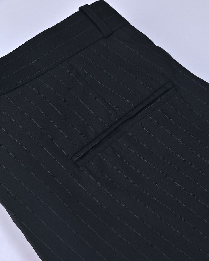 Black Vertical Stripes - Wrinkle free Formal Pant