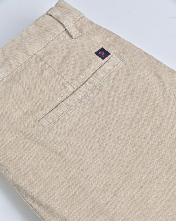 Cream Hex Printed - Corduroy Pant