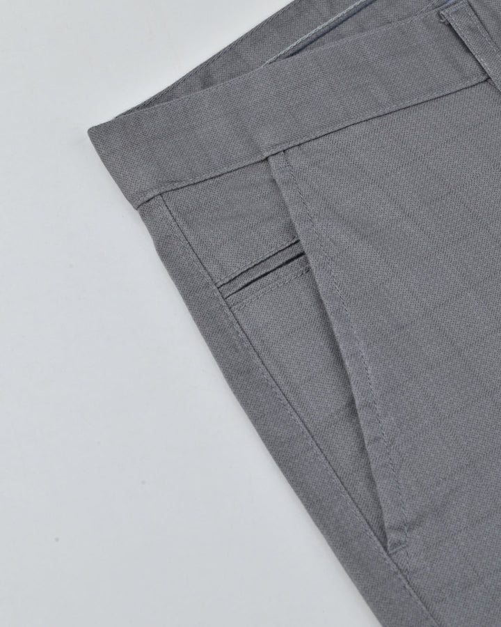 Grey Dotted Checks - 2 way stretch - COTTON PANT
