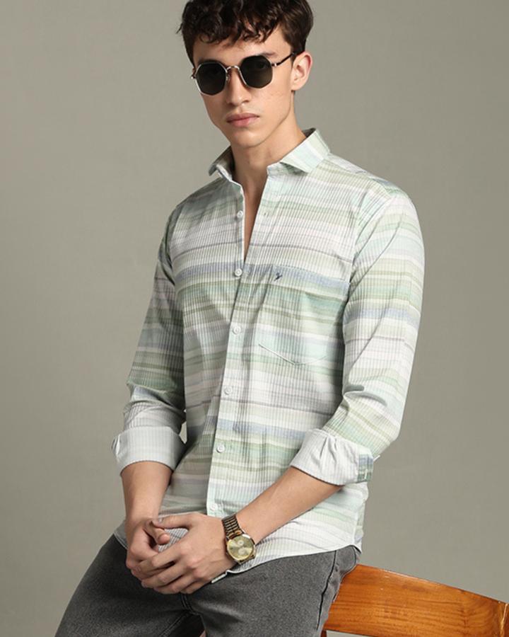 Hawai Green Stripes -Full-Stain Proof