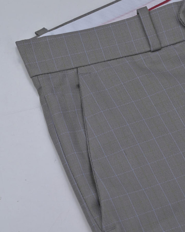 Fossil Grey Checks - Wrinkle free Formal Pant