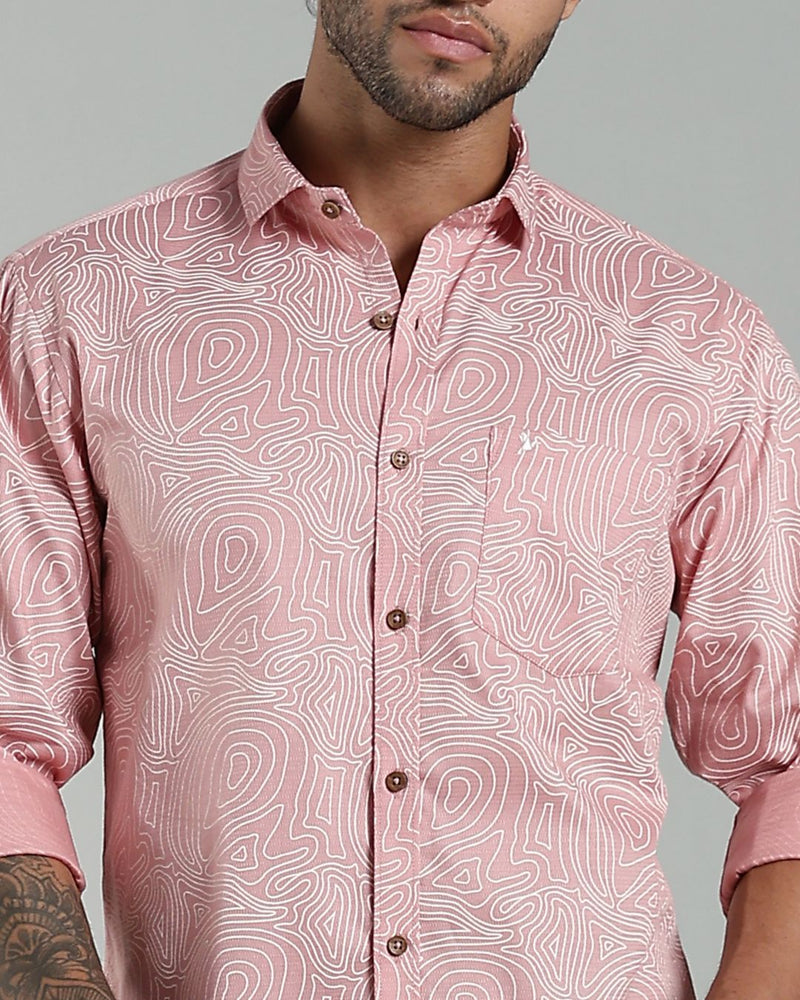 Pastel Pink Wavy Lines Print-Full-Stain Proof