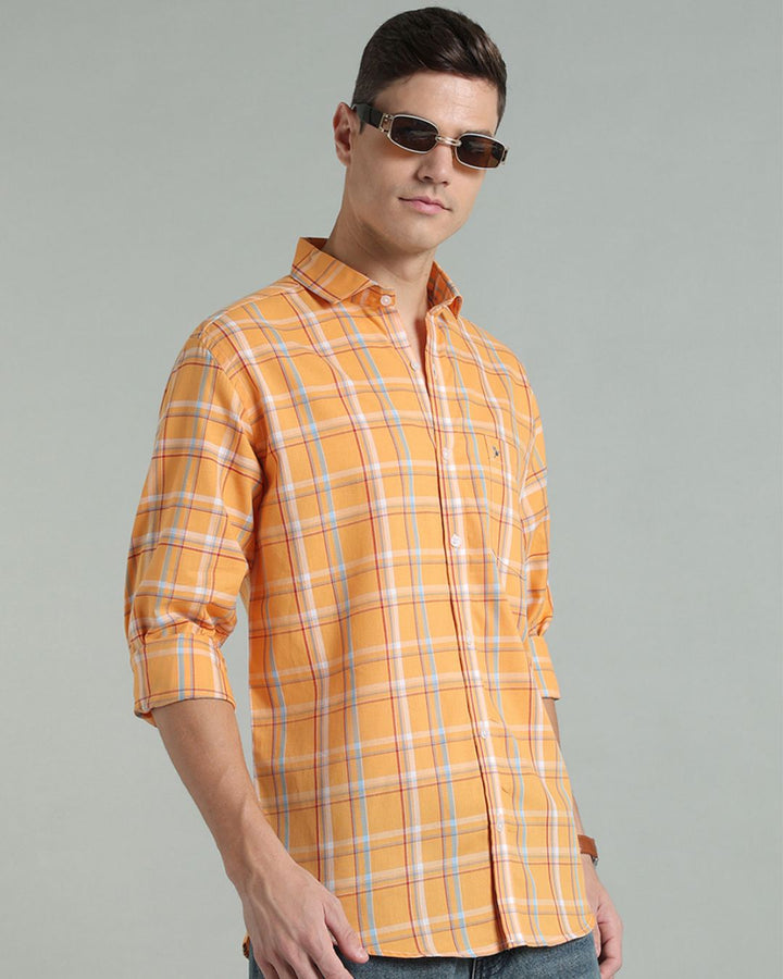 Bright Orange Multi Colour Checks -Full-Stain Proof