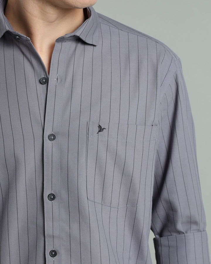 Grey Vertical Stripes -Full-Stain Proof