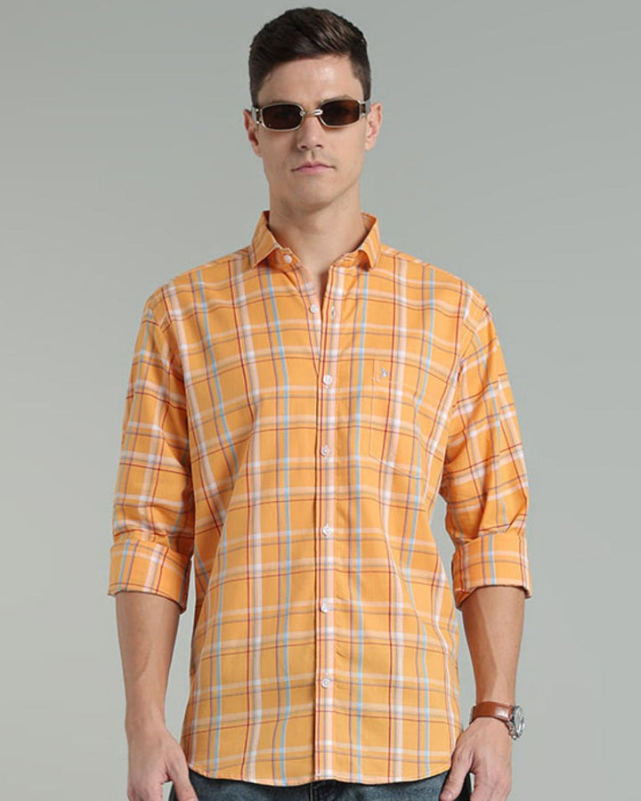 Bright Orange Multi Colour Checks -Full-Stain Proof