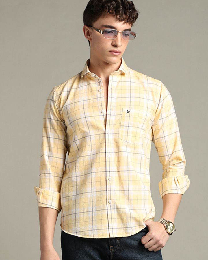 Bright Yellow Checks -Full-Stain Proof