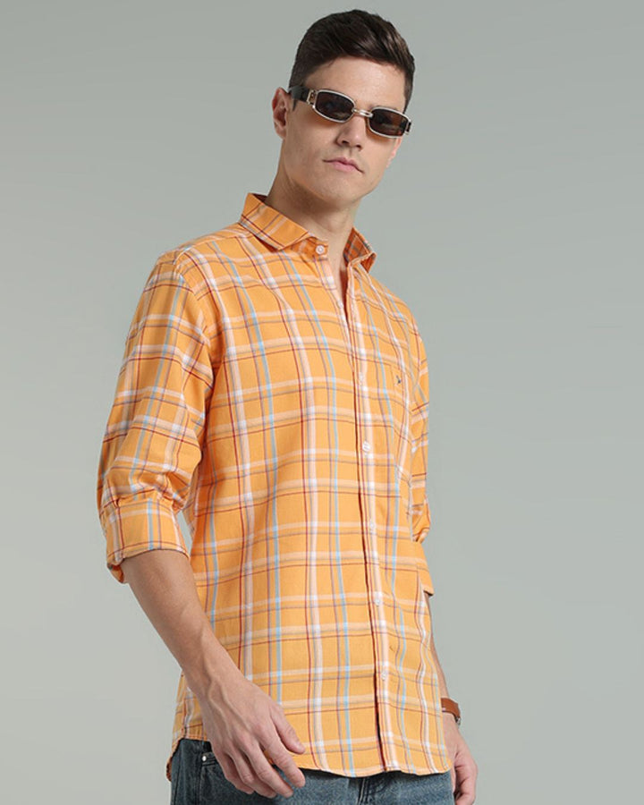 Bright Orange Multi Colour Checks -Full-Stain Proof