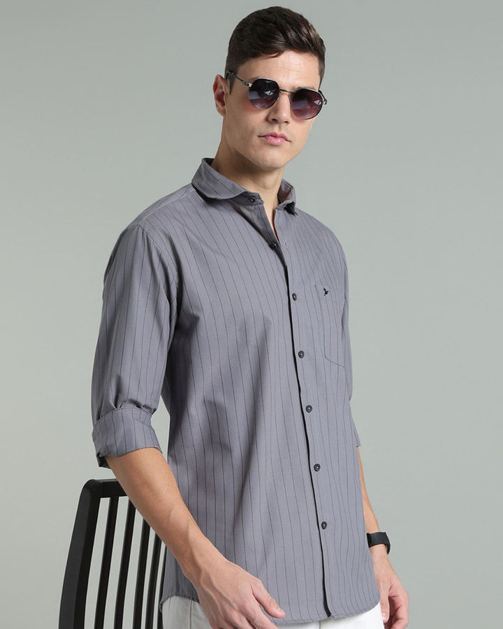 Grey Vertical Stripes -Full-Stain Proof