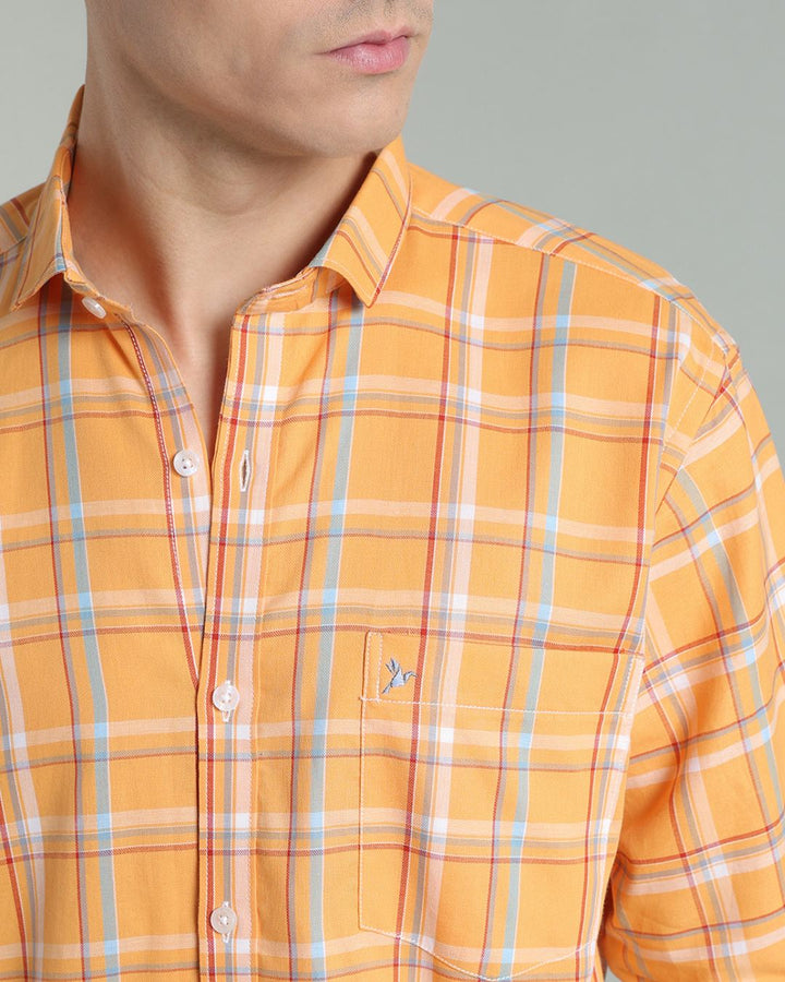 Bright Orange Multi Colour Checks -Full-Stain Proof