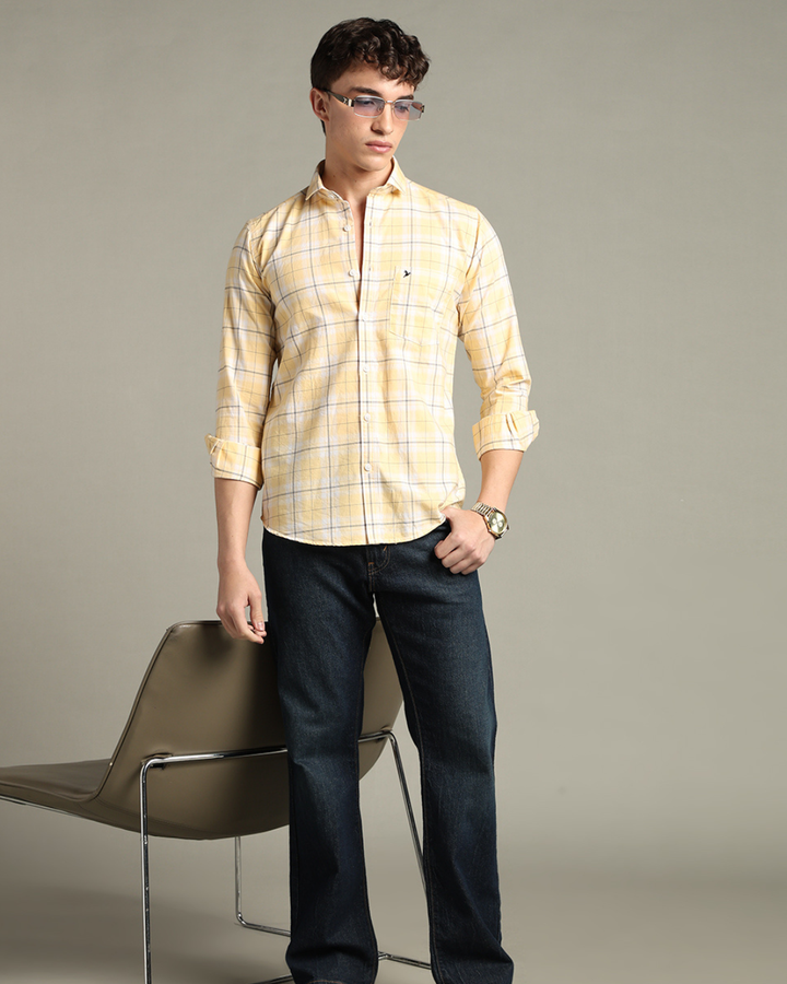 Bright Yellow Checks -Full-Stain Proof