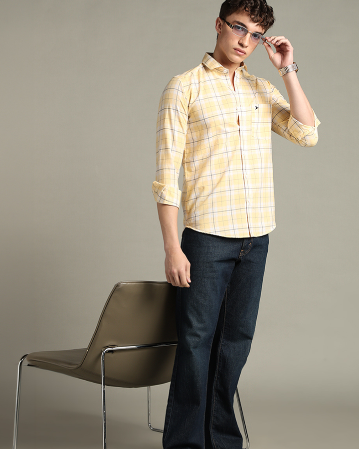 Bright Yellow Checks -Full-Stain Proof