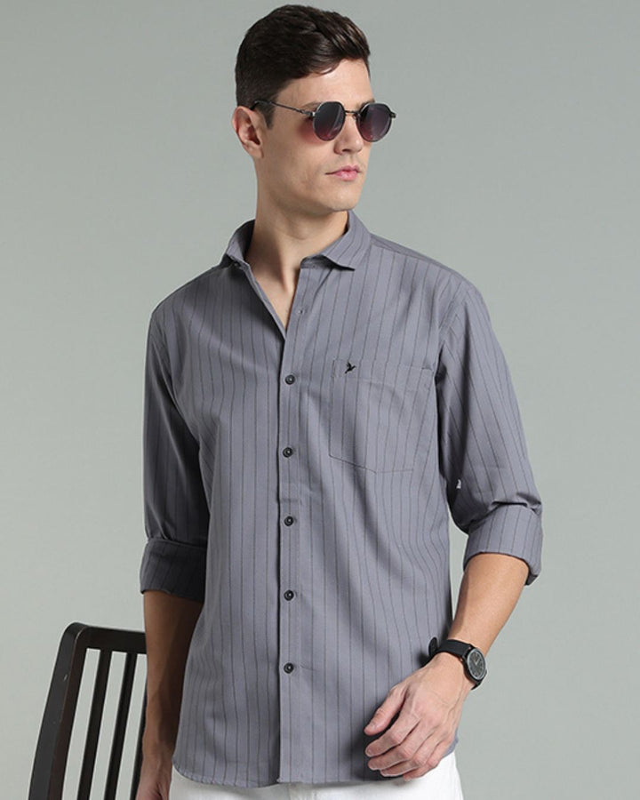 Grey Vertical Stripes -Full-Stain Proof