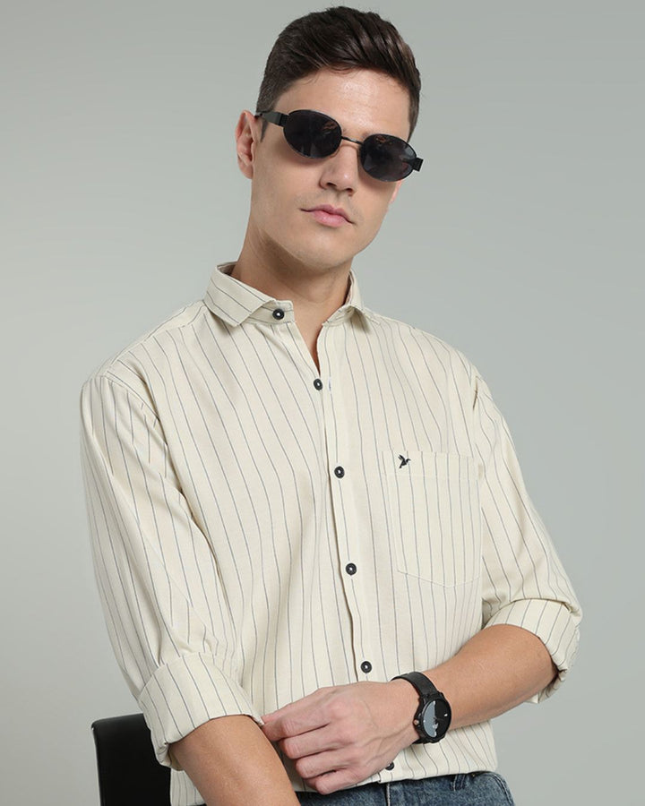 Cream Vertical Stripes -Full-Stain Proof