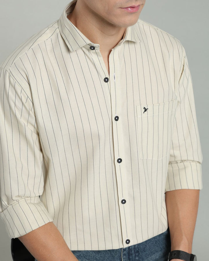 Cream Vertical Stripes -Full-Stain Proof
