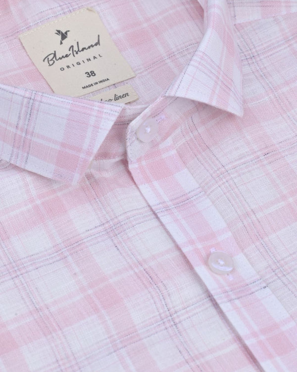 Multi Pink Line Checks -Full-Bamboo Linen