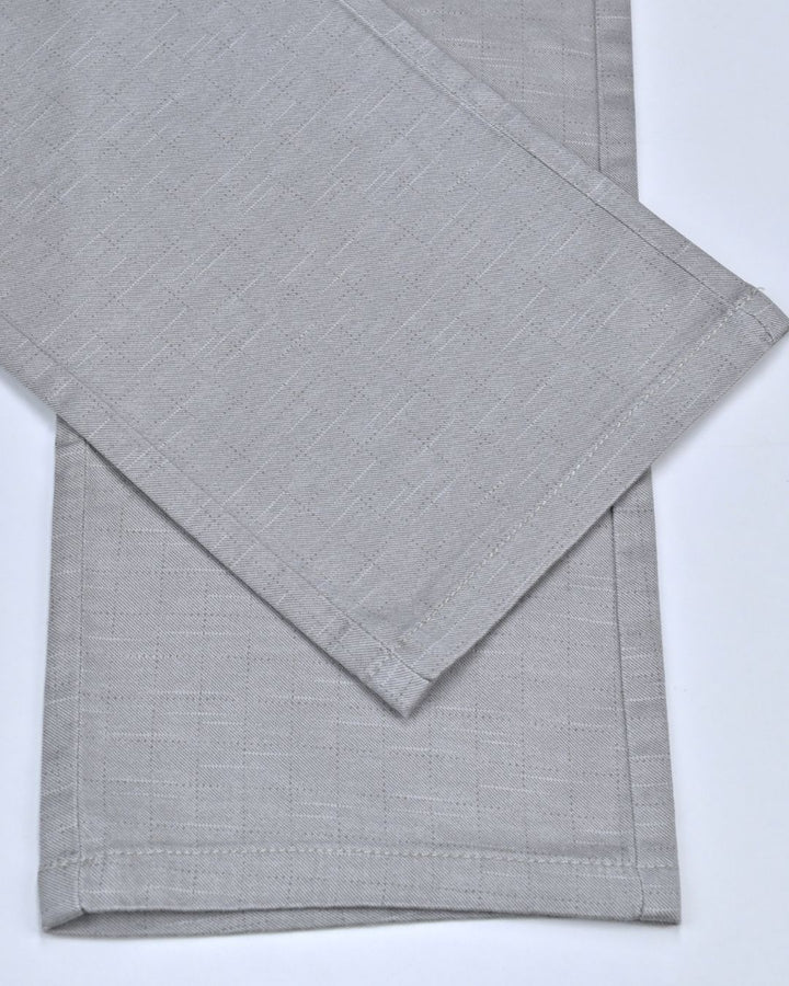 Grey Dotted Box - 2 way stretch - COTTON PANT