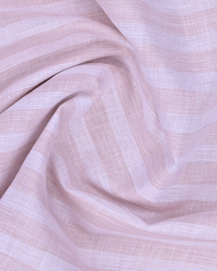 Lite Orange & White Textured Stripes -Full-Bamboo Linen