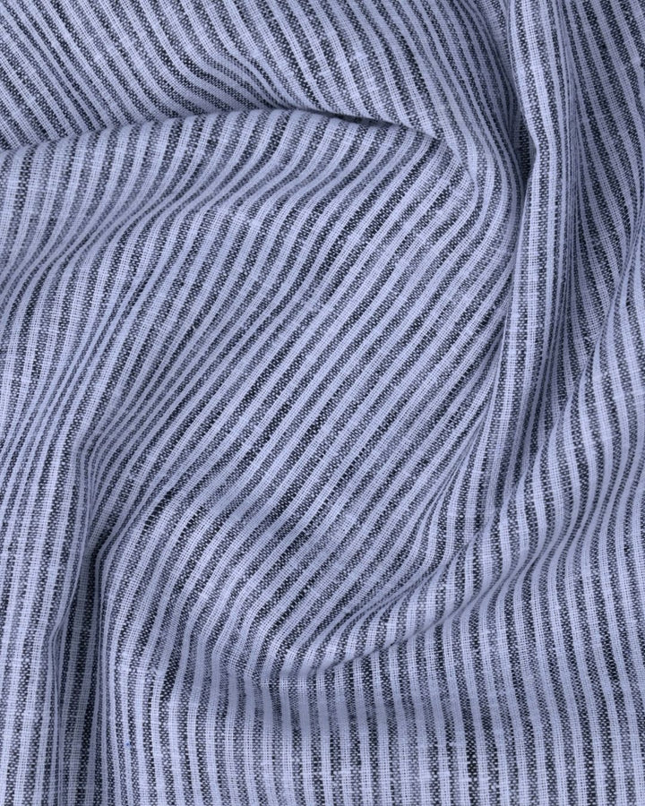Black Grid Lines -Full-Bamboo Linen