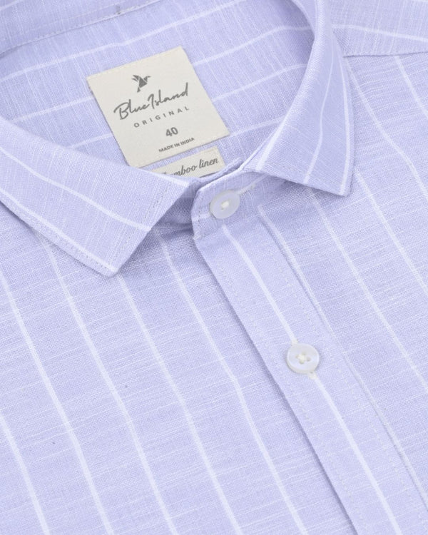Lite Violet Stripes -Full-Bamboo Linen