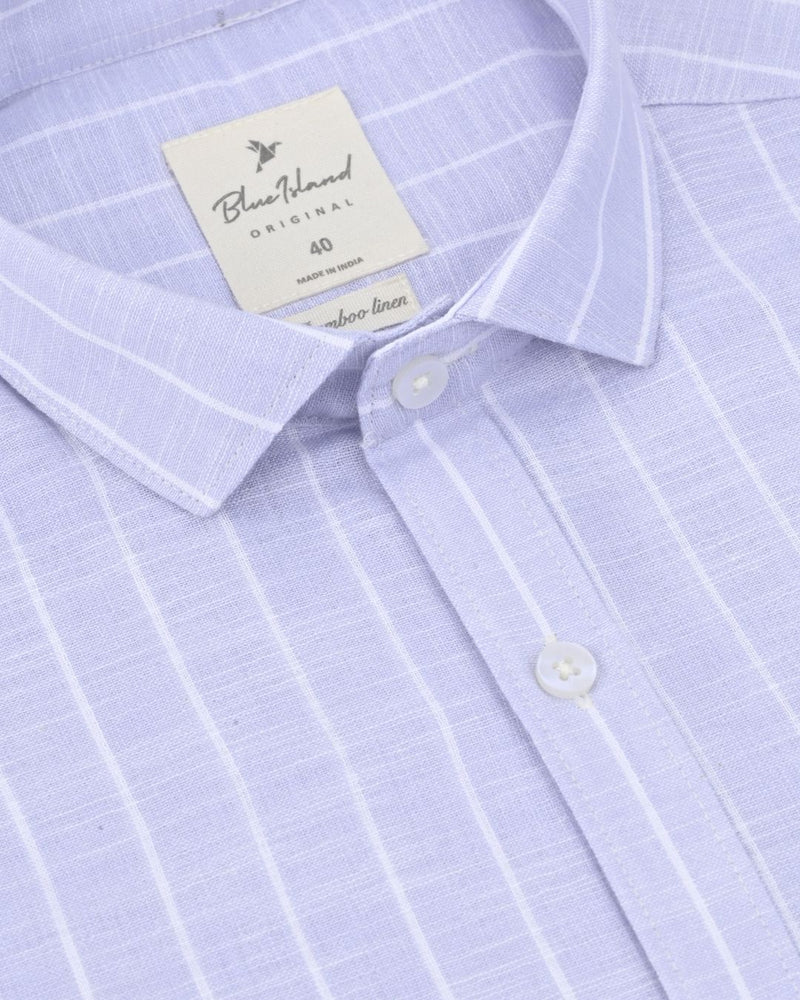 Lite Violet Stripes -Full-Bamboo Linen
