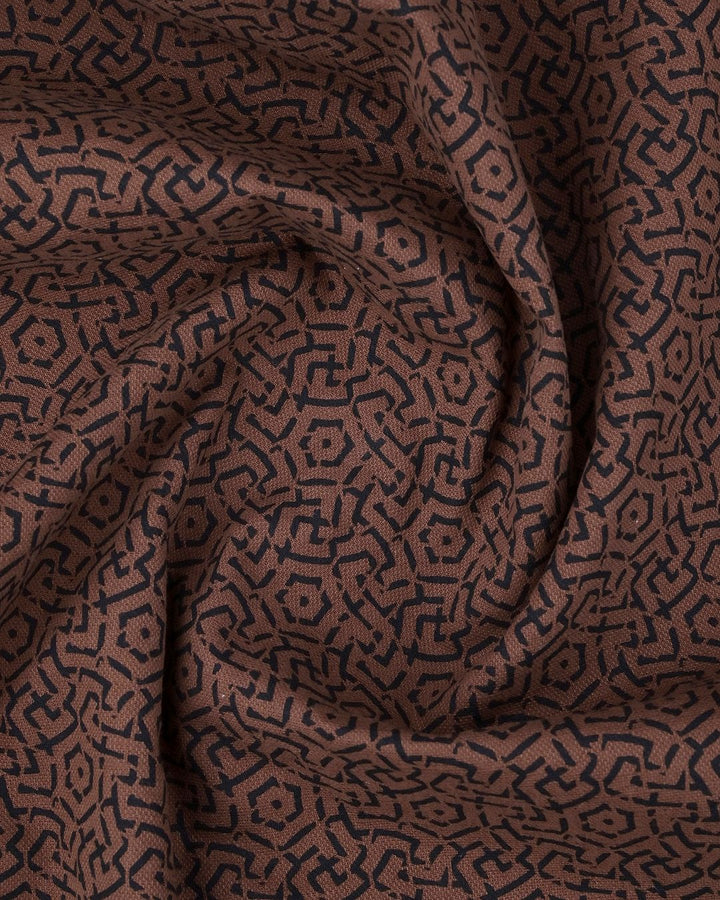 Brown Maze Print -Full-Stain Proof