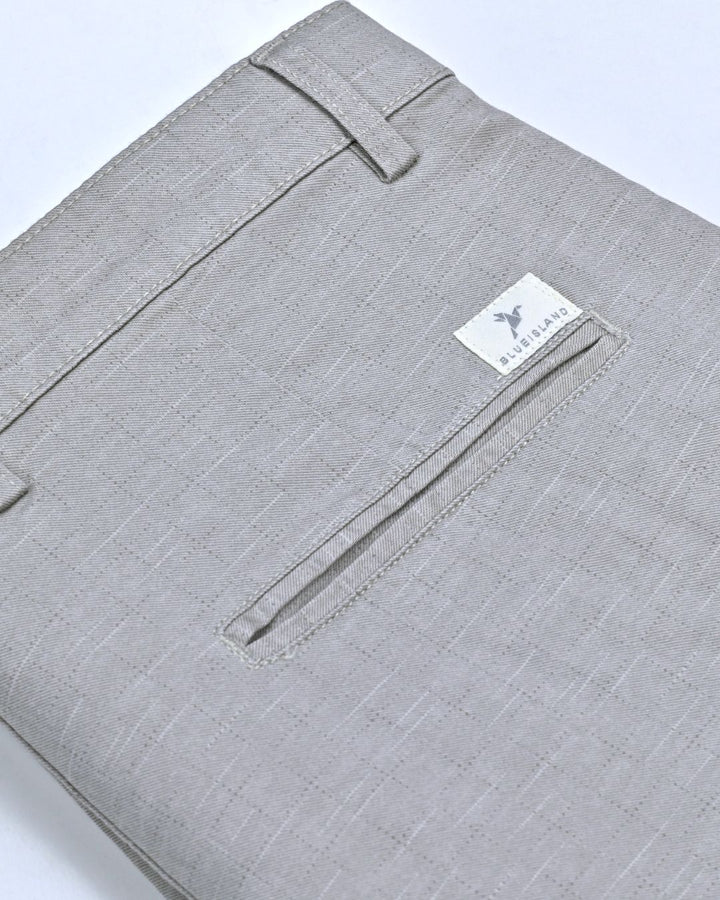 Grey Dotted Box - 2 way stretch - COTTON PANT
