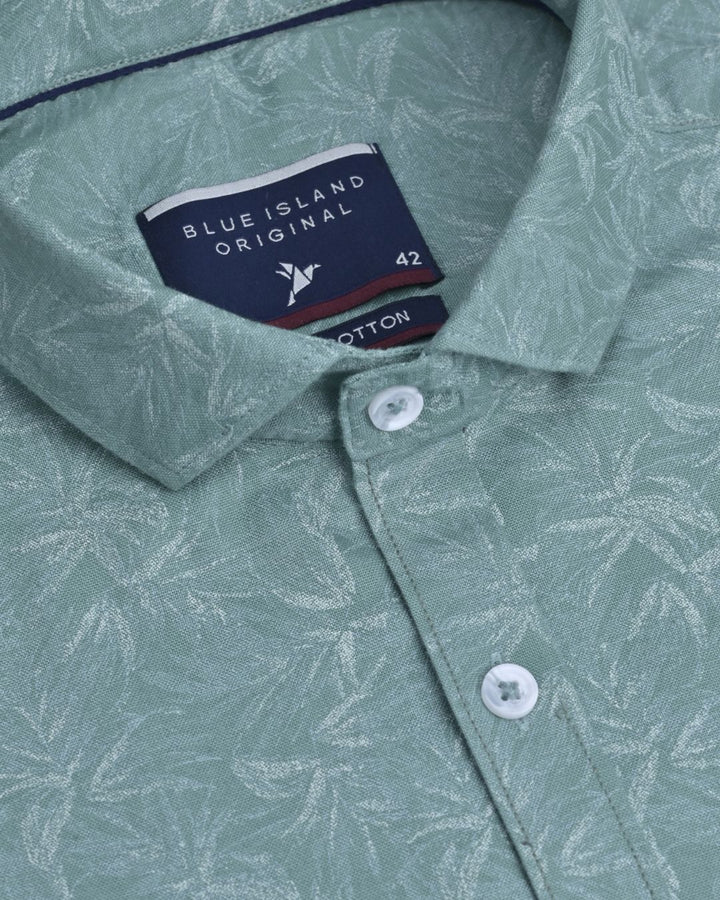 Sage Green Grass Print-Full-Stain Proof