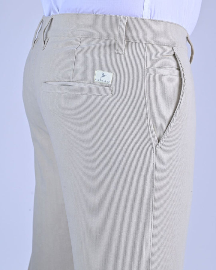Cream Fine Stripe - Corduroy Pant