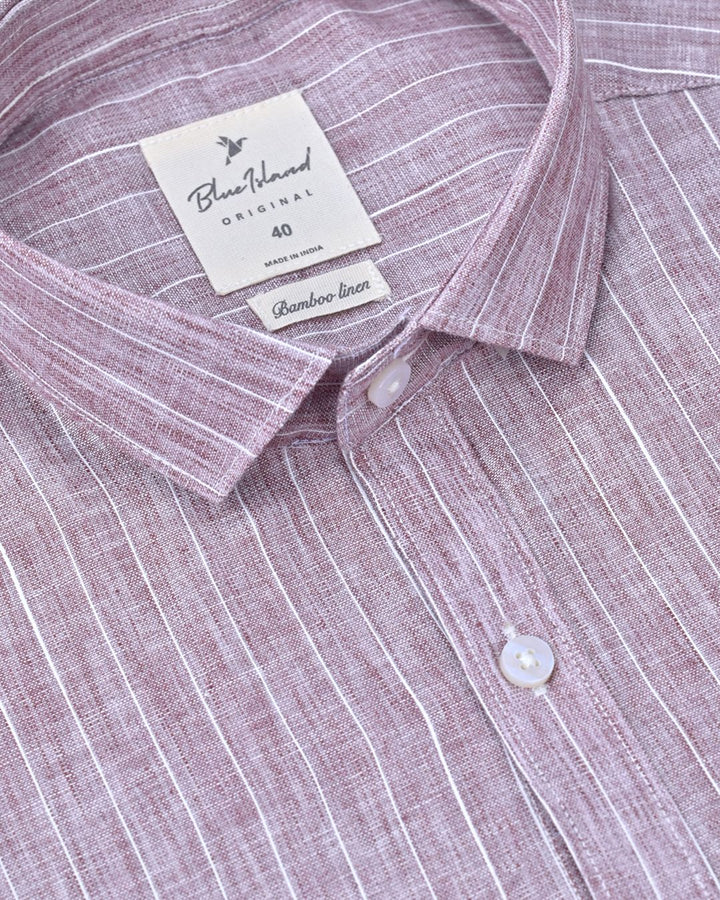 Choco Brown Stripes -Full-Bamboo Linen