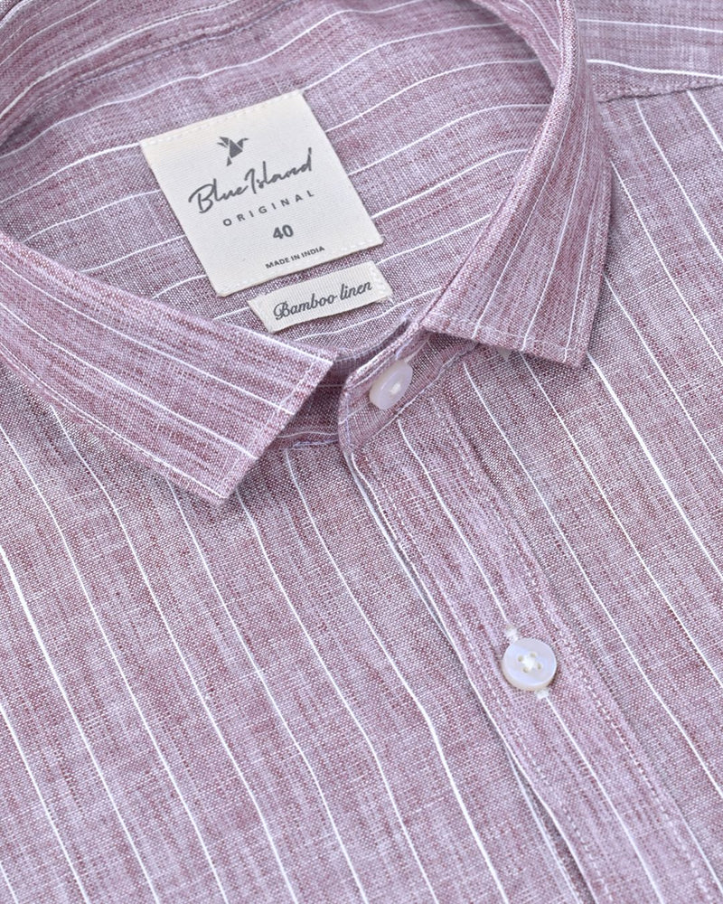 Choco Brown Stripes -Full-Bamboo Linen