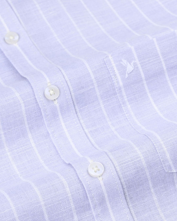 Lite Violet Stripes -Full-Bamboo Linen