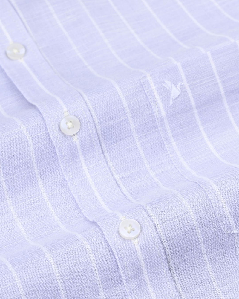 Lite Violet Stripes -Full-Bamboo Linen