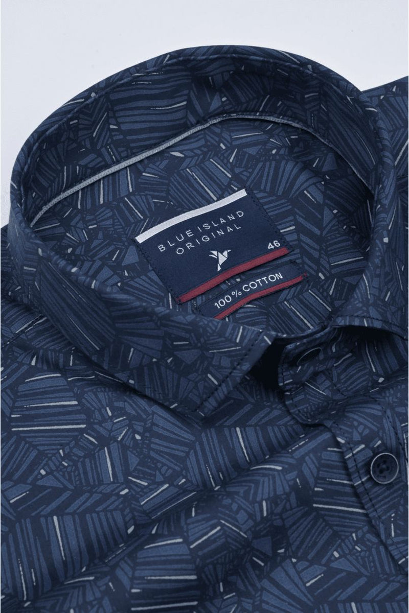 Stylish Navy & Silver Print -Full-Stain Proof