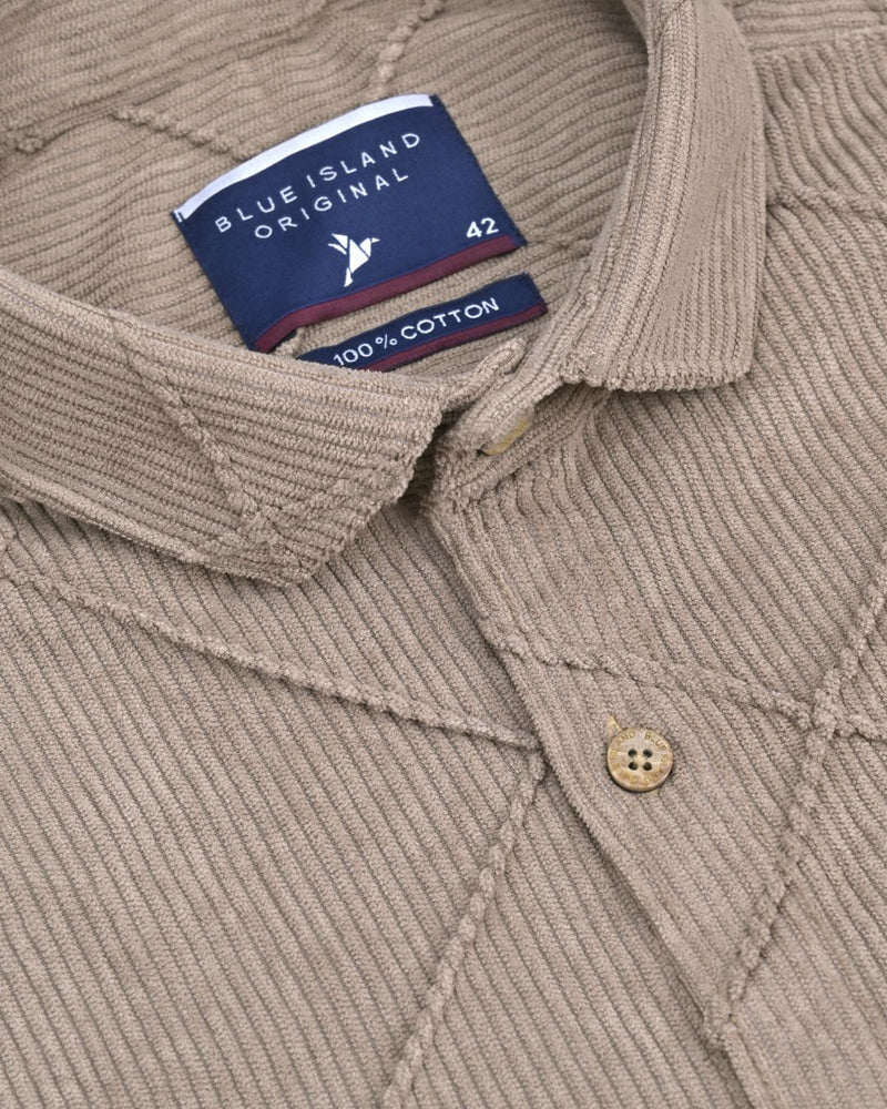 Brown Thread Checks - Full-Corduroy Shirt