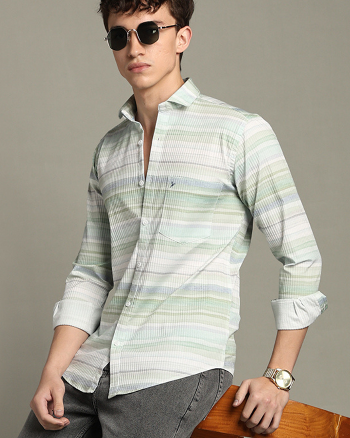 Hawai Green Stripes -Full-Stain Proof