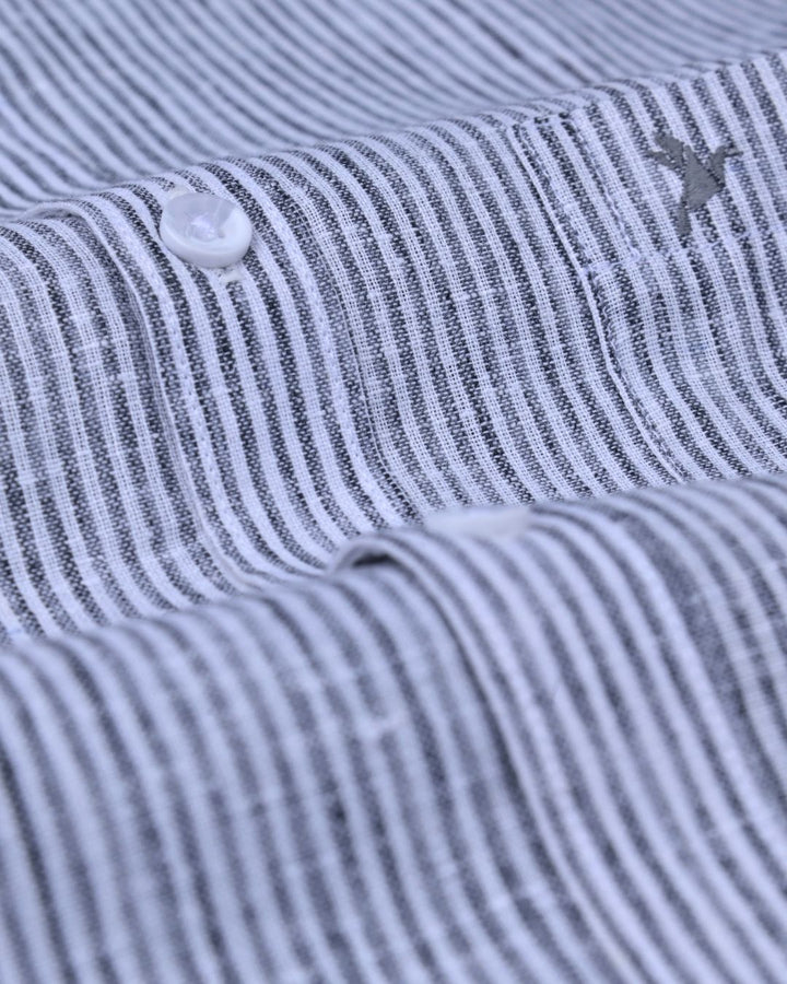 Black Grid Lines -Full-Bamboo Linen
