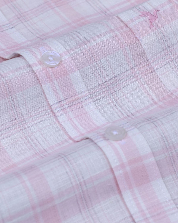 Multi Pink Line Checks -Full-Bamboo Linen