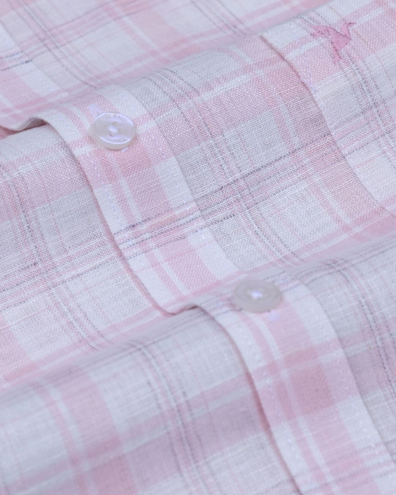 Multi Pink Line Checks -Full-Bamboo Linen
