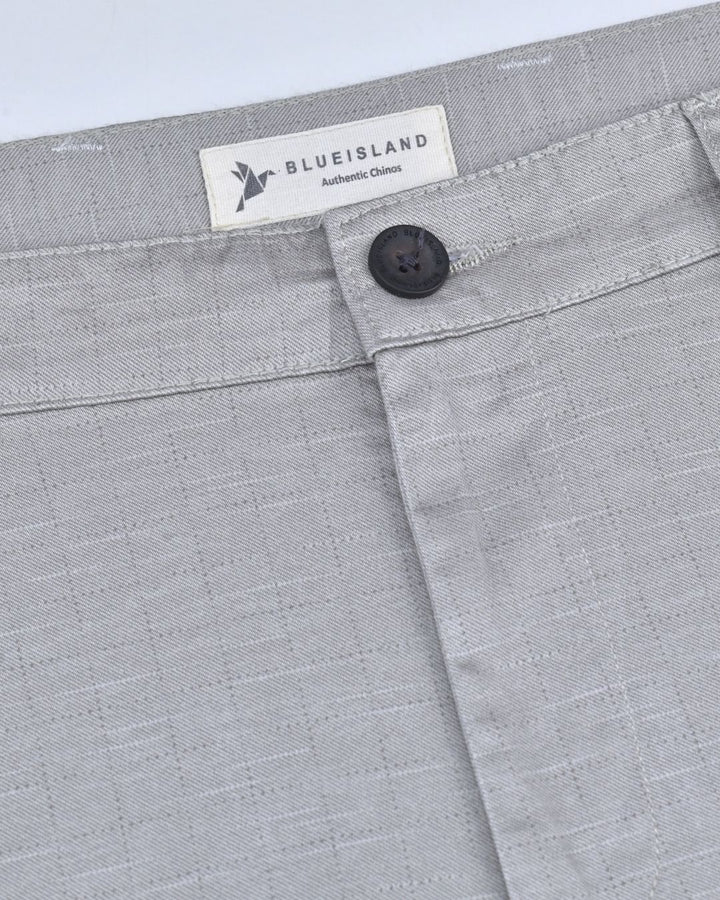 Grey Dotted Box - 2 way stretch - COTTON PANT