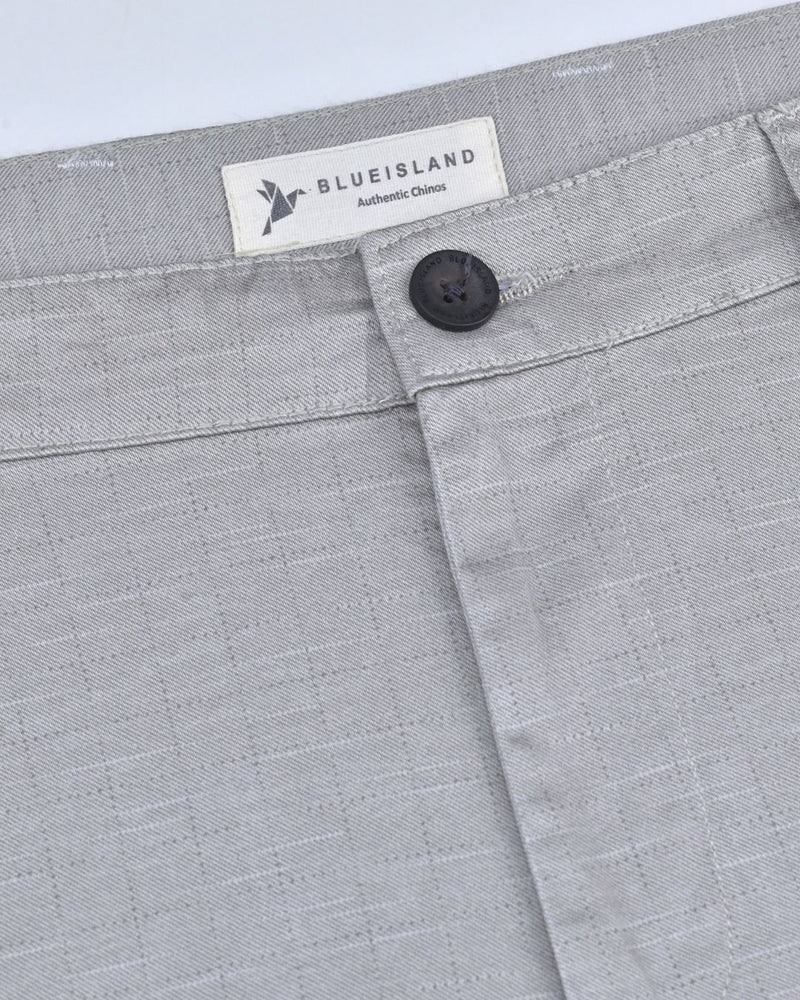 Grey Dotted Box - 2 way stretch - COTTON PANT